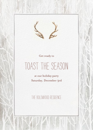 Antlers on the Mantle - Holiday Save the Date by Paperless Post