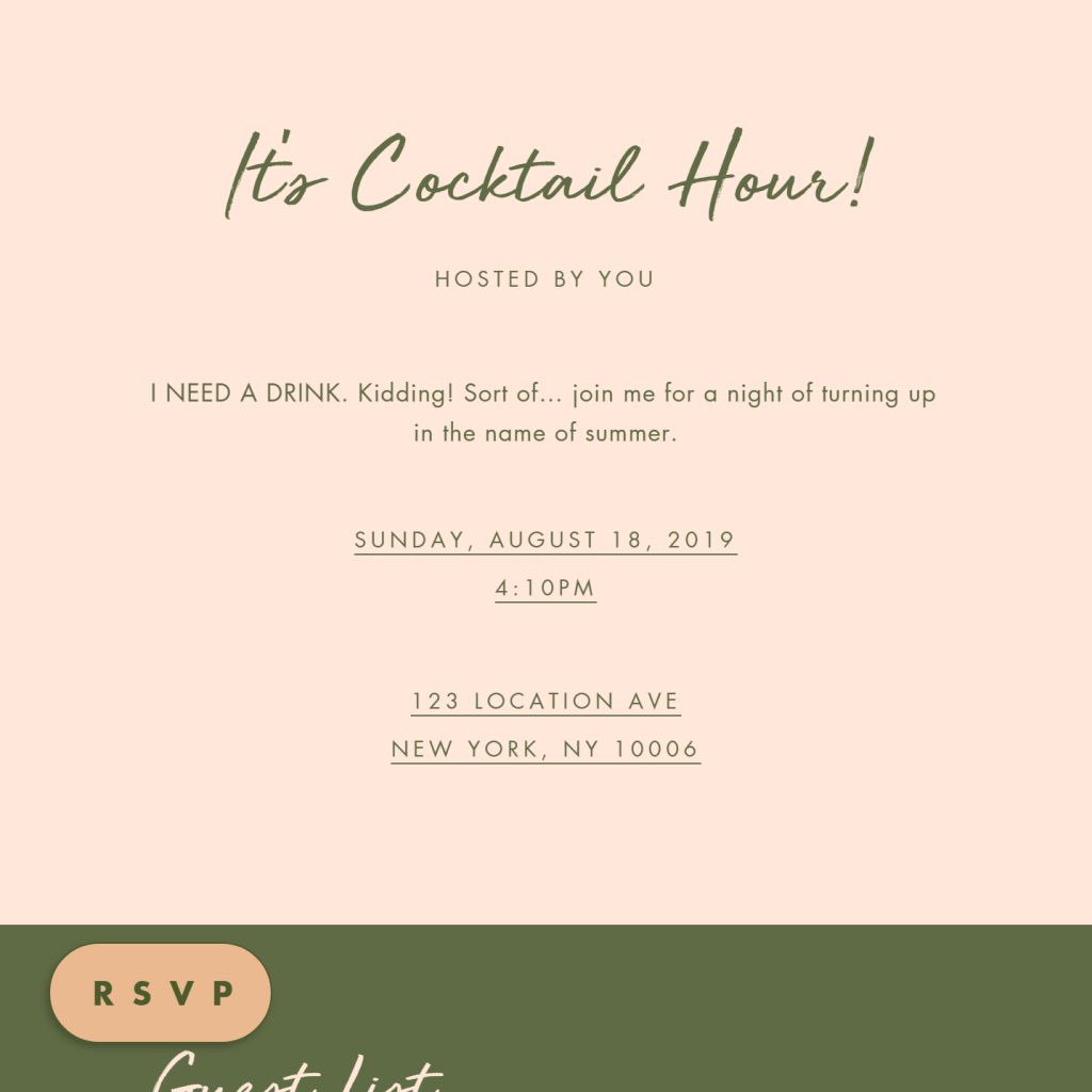 Virtual Happy Hour Invitations Send online instantly RSVP tracking