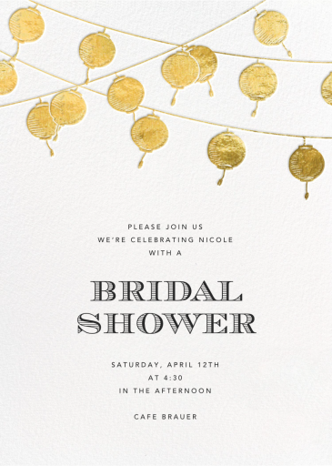 Golden String Lanterns - Bridal Shower Invitation by Paperless Post