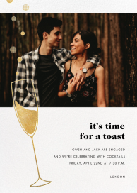 Photo Gold Champagne Glass Invitation