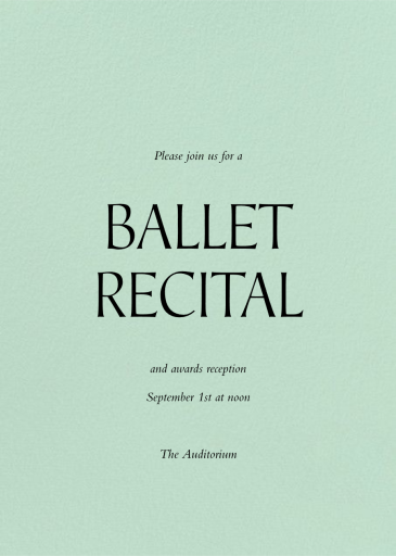 Mint - Recital Invitation by Paperless Post