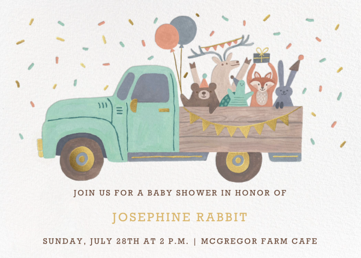 Critter Parade - Baby Shower Invitation by Paperless Post