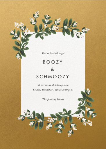 Mistletoe Accent Flourish - Christmas Party Invitation by Rifle Paper Co.