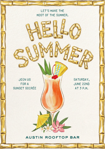 Bamboo Border - Summer Party Invitation by Paperless Post