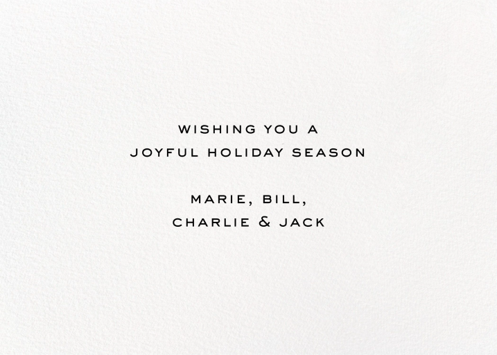 Photo Gold Script Holiday Card - Back
