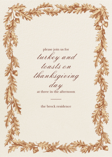 Quercus Border - Thanksgiving Invitation by Paperless Post