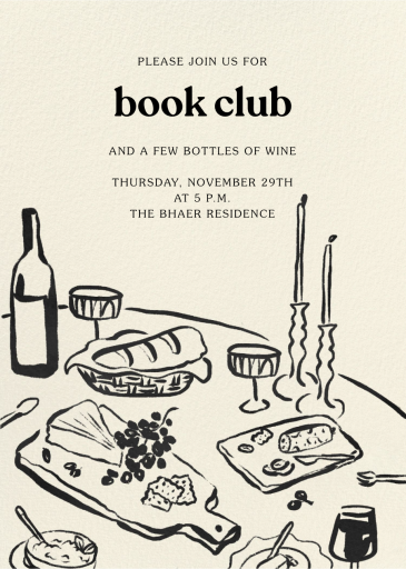 Aperitivo - Book Club Invitation by Paperless Post