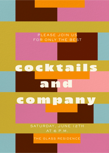 Retro Block Pattern - Invitation by Gold Rush Paper