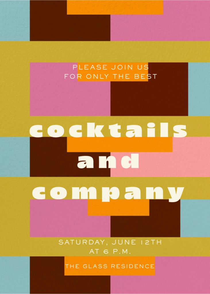 Retro Block Pattern Invitation