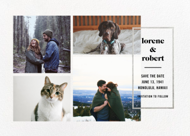 «Save the Date» con marco plateado de Photo Grid