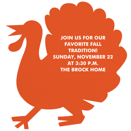 Friendsgiving Turkey Invitation - Back