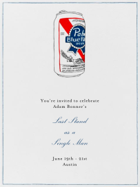 PBR Can - Bachelor Party Invitation by Paperless Post