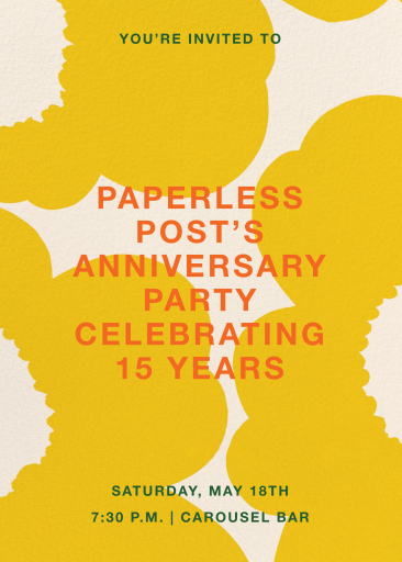 Abstract Yellow Blob Pattern Invitation