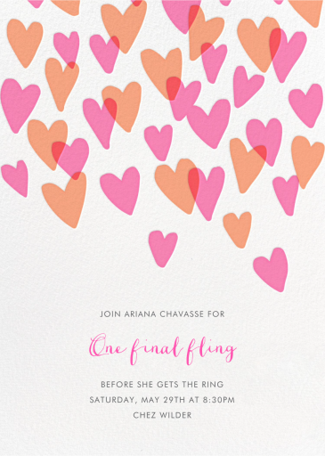 Hearts a Flutter - Bachelorette Party Invitation by Hello!Lucky