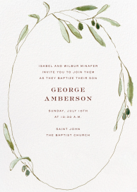 Sprig Frame (Sarah Robins Powell) - Baptism & Christening Invitation by Dogwood Hill