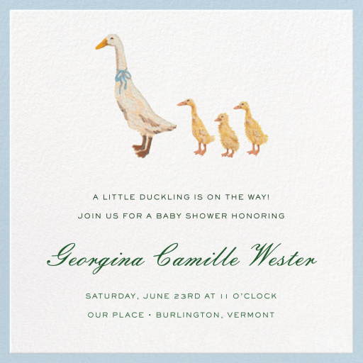 Ducklings (Casey Snipes) - Baby Shower Invitation by Dogwood Hill