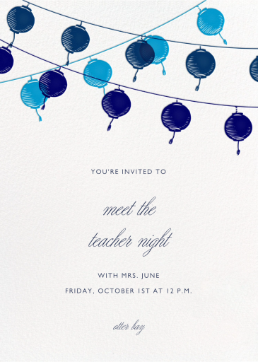 Golden String Lanterns - Meet the Teacher Invitation by Paperless Post