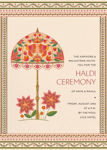 Embroidered Parasol - Invitation by Chand Sitara