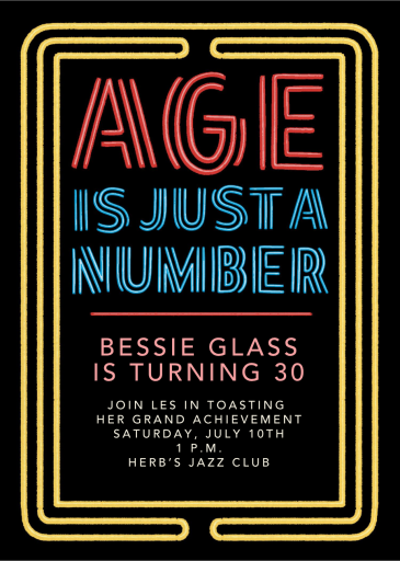 Neon Placard - Birthday Invitation by Paperless Post