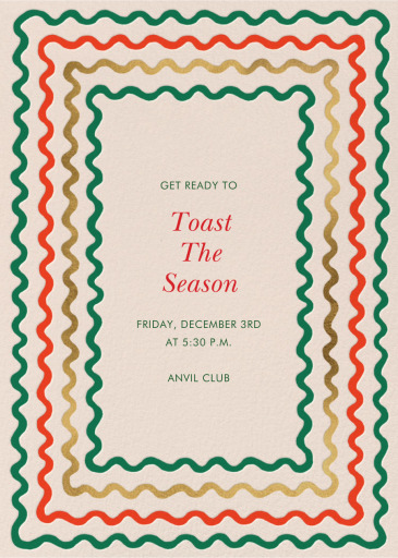 Holiday Ribbon Stripe (Tall) - Corporate Holiday Party Invitation by Rifle Paper Co.