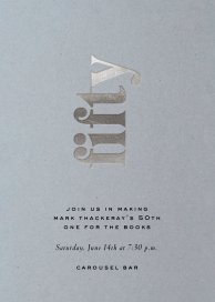 Sideways Lettering - 50th Birthday Invitation by Paperless Post