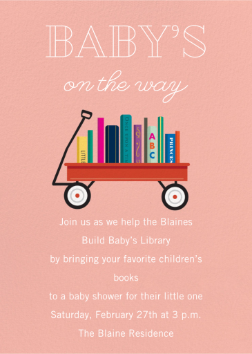 Book Shower - Printable Invitation by Paper Source