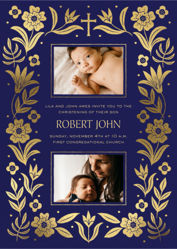 Golden Floral - Religious Invitation by Paperless Post