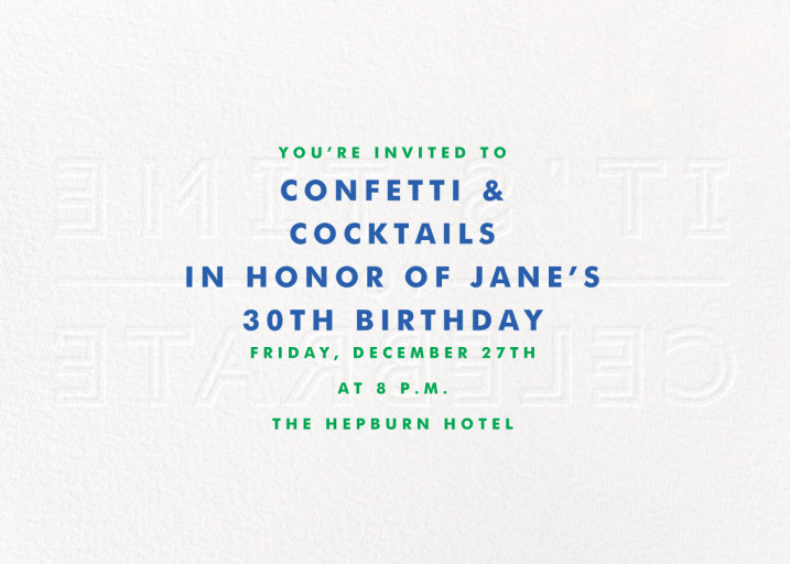 It's Time To Celebrate - Birthday Invitation by Paperless Post - Back