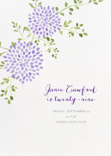 Watercolor Dahlias - Birthday Invitation by Paperless Post