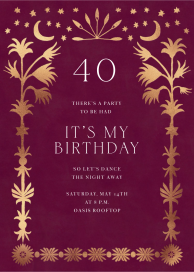 Golden Oasis - Birthday Invitation by Jungalow