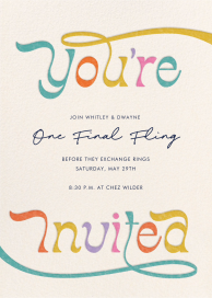 Ribbon Dancer - Bachelor/Bachelorette Party Invitation by Paperless Post