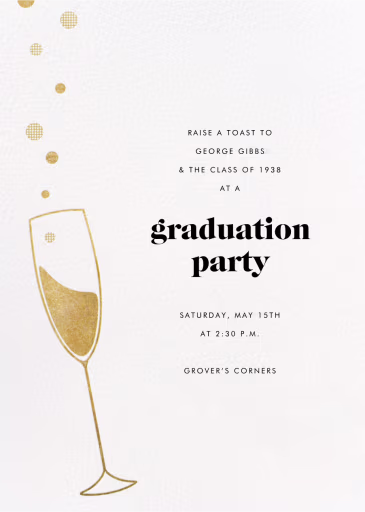 Champagne Flute - Graduation Party Invitation by Paperless Post