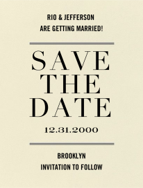 Typographic I (Save the Date) by kate spade new york
