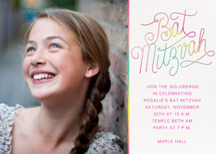 Neon Bat Mitzvah (Photo) - Bar & Bat Mitzvah Invitation by Paperless Post