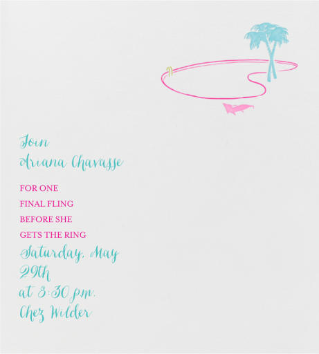 Vegas Pool Party - Bachelorette Party Invitation by Paperless Post
