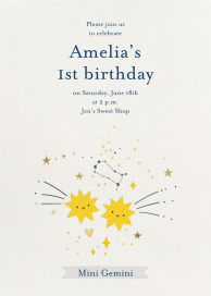 Star Sign - Birthday Invitation by Little Cube