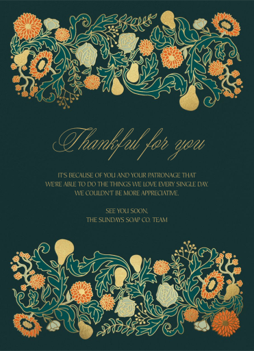 Pear Filigree - Business Thanksgiving Card by Paperless Post