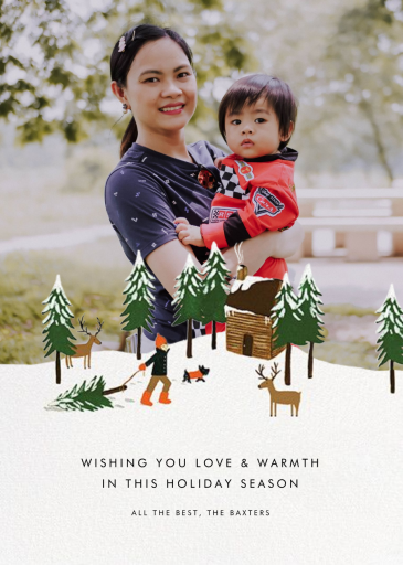 Christmas Cabin (Square Photo) - Holiday Card by Rifle Paper Co.