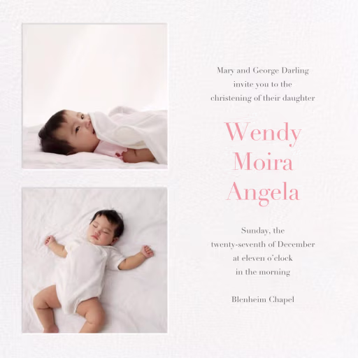 Twin Squares - Baptism & Christening Invitation by Paperless Post