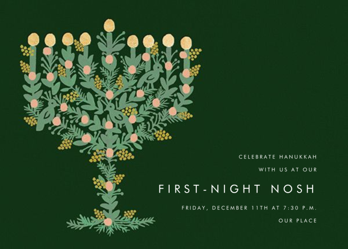 Floral Menorah (Invitation) - Invitation by Rifle Paper Co.