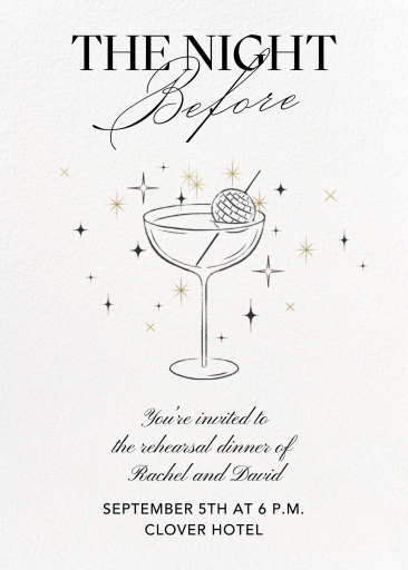Evening Toast - Rehearsal Dinner Invitation by Paperless Post
