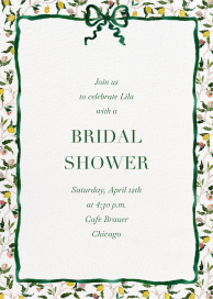 Green Bow Border (Inslee Fariss) - Bridal Shower Invitation by Dogwood Hill