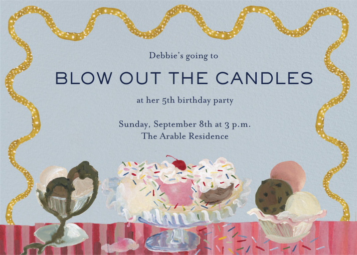 Ice Cream and Sprinkles - Birthday Invitation by Tara Roma Gill