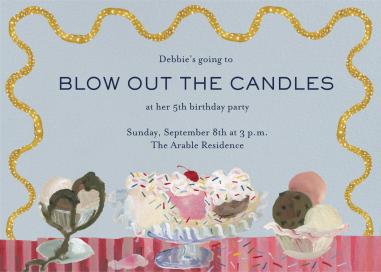 Ice Cream and Sprinkles - Birthday Invitation by Tara Roma Gill