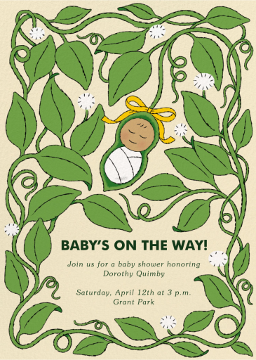Sweet Pea - Baby Shower Invitation by Min Heo