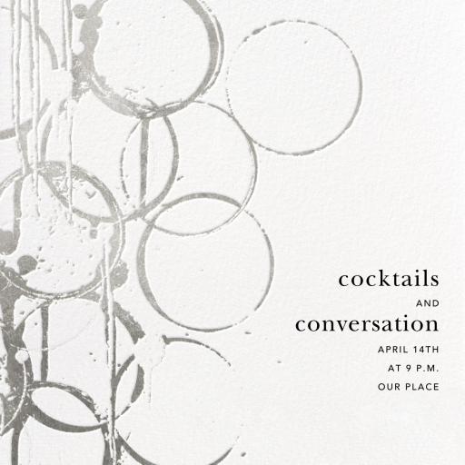 Metallic Circles Watermark - Cocktail Party Invitation by Kelly Wearstler
