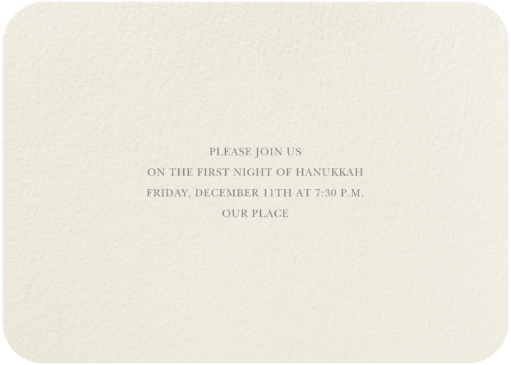 Dreidels and Gelt - Hanukkah Invitation by Felix Doolittle - Back