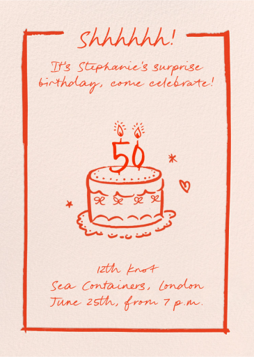 Petit Gâteau - 50th Birthday Invitation by Pulp Templates Co.