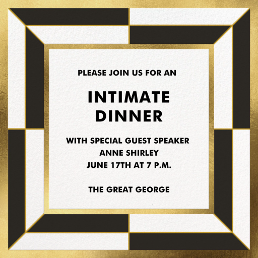 Gilded Symmetry - Business Dinner Invitation by Jonathan Adler