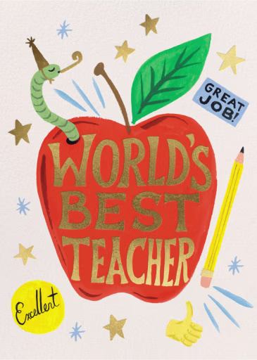 World’s Best Teacher - Thank You Card by Rifle Paper Co.